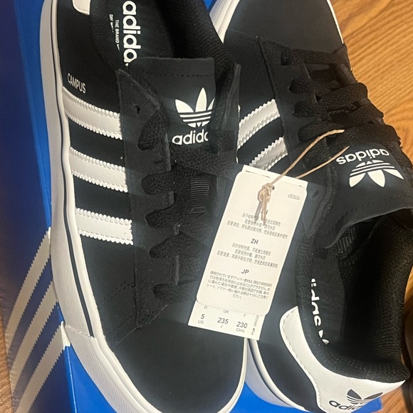 Size 5-Adidas Campus Vulc Black White